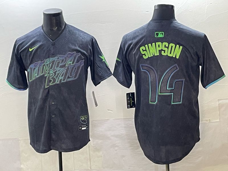 Men 2025 Tampa Bay Rays #14 Simpson Black City Edition Nike MLB Jersey 01